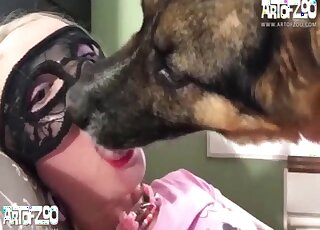 Sweet German Shepherd treats blonde teen with wonderful pussy munching