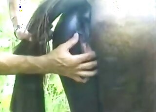 Sexy mare puss is ready to get fingered in porn movie set in the woods