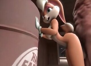 Anime sweetie gets fucked by a fluffy animal in a zoo porn cartoon